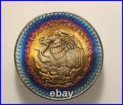 1984 Mexico Libertad Silver 1 Ounce Silver Rainbow Bullseye MONSTER TONED TONER