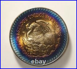 1984 Mexico Libertad Silver 1 Ounce Silver Rainbow Bullseye MONSTER TONED TONER