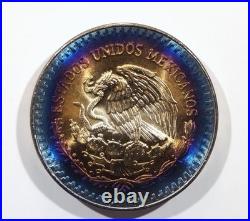 1984 Mexico Libertad Silver 1 Ounce Silver Rainbow Bullseye MONSTER TONED TONER