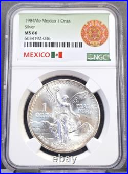 1984 Mexico Silver Libertad 1 Onza Ngc Ms 66 Beautiful Luster 1 Oz Coin