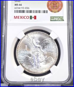 1984 Mexico Silver Libertad 1 Onza Ngc Ms 66 Beautiful Luster 1 Oz Coin