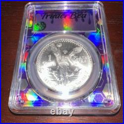 1984 Mo-1oz Silver Mexico Libertad Lettered Edge PCGS MS 66 TraderBea