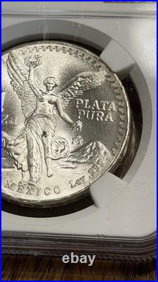 1984 Mo MEXICO. 999 SILVER LIBERTAD 1 ONZA NGC MS 66 Great Eye Appeal Free Ship