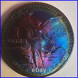 1984-Mo Mexican 1 Onza Libertad Natural Monster Toner Wow Factor! Low Mint