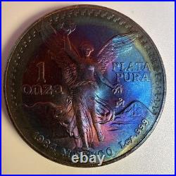 1984-Mo Mexican 1 Onza Libertad Natural Monster Toner Wow Factor! Low Mint