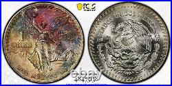 1985-MO Mexico Libertad 1 Onza Silver Coin, Monster End Roll Toner PCGS MS-67