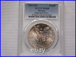 1985-MO PCGS MS68 1 ONZA MEXICO SILVER LIBERTAD TONING Only 23 Graded Higher