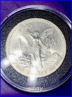 1985 Mexico 1 Oz Silver Libertad 1 Onza. 999 Silver Beautiful, Uncirculated Nice