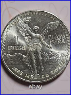 1985 Mexico 1 Oz Silver Libertad 1 Onza. 999 Uncirculated Brilliant