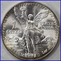 1985 Mexico Libertad 1 Onza Plata Pura Ley. 999 UNC GEM