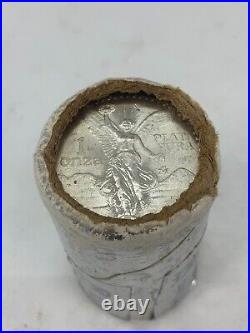 1985 Mexico'Libertad' 1 oz. 999 Fine Silver coins Un Onza Plata Pura BU Roll
