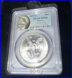 1985-Mo MEXICAN LIBERTAD NGC MS66 LEGACY BOX SERIES III 1 OZ SILVER ONZA