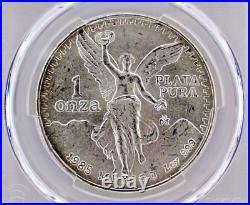 1985-Mo MEXICO 1 Onza Libertad Silver PCGS MS66 (Bottom Label)