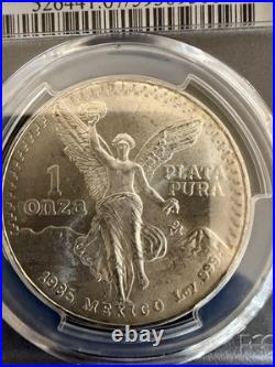 1985 Mo Mexico 1 Onza. 999 Fine Silver Libertad Coin PCGS Graded MS67