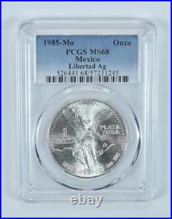1985 Mo Mexico 1 Onza Silver Libertad MS68 PCGS Blue Label 1985 Mo Mexico 1 Onza Silver Libertad MS68 PCGS Blue Label