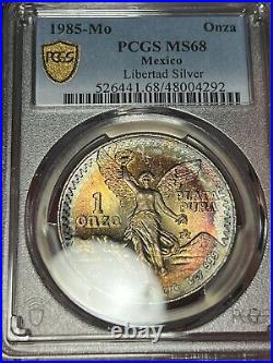 1985-Mo Mexico 1 Onza Silver Libertad PCGS MS68 Beautifully Toned