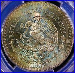 1985-Mo Mexico 1 oz Silver Libertad Onza PCGS MS68 2 sided Amazing Color Toning