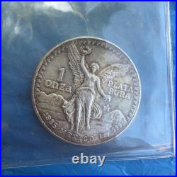 1985 Mo Mexico Libertad Onza 1 oz. 999 Silver -with slight rainbow toning