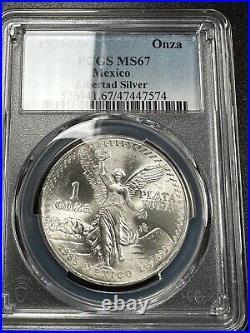 1985-Mo Mexico Onza Libertad Silver 1 oz PCGS MS67