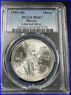 1985-Mo Mexico Onza Libertad Silver 1 oz PCGS MS67
