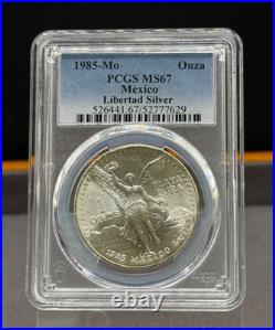 1985-Mo, PCGS MS67 Mexico Libertad 1oz Silver. 999 Fine 1985-Mo, PCGS MS67 Mexico Libertad 1oz Silver. 999 Fine