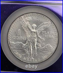 1985Mo Mexico 1 Onza Silver Libertad NGC MS65.999 Plata Pura 1 oz Silver Coin