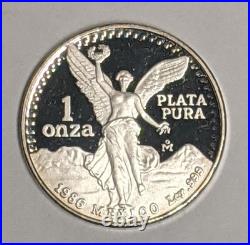 1986 1 oz. 999 Fine Silver Libertad Proof with Box 30K Mintage 1986 1 oz. 999 Fine Silver Libertad Proof with Box 30K Mintage