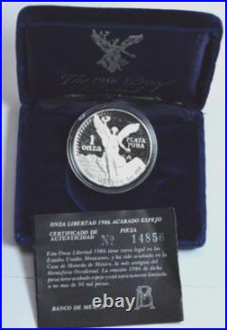 1986 DCAM 1 Oz 999 SILVER MEXICO Libertad Pura Plata Coin in Original Box & CoA 1986 DCAM 1 Oz 999 SILVER MEXICO Libertad Pura Plata Coin in Original Box & CoA