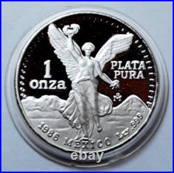 1986 DCAM 1 Oz 999 SILVER MEXICO Libertad Pura Plata Coin in Original Box & CoA 1986 DCAM 1 Oz 999 SILVER MEXICO Libertad Pura Plata Coin in Original Box & CoA