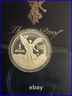 1986 Mexico 1 oz Silver Libertad Proof (withBox & COA) OGP Low Mintage #22038