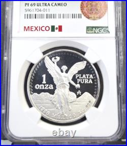 1986 Mexico Silver 1 Onza Libertad Ngc Pf 69 Ultra Cameo Gem Proof 1 Oz