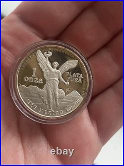 1986 Mexico Silver 1 oz Libertad Proof Coin with Box COA High Grade