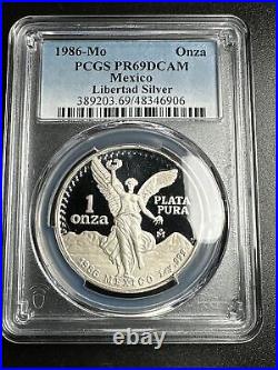 1986-Mo Proof Onza Libertad 1 Oz Silver Mexico PCGS PR69DCAM Certified