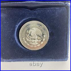 1986 Proof 1 Oz 999 SILVER MEXICO Libertad Pura Plata UNC Coin Round in Box, CoA