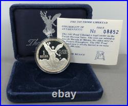 1987 MEXICO PROOF Libertad 1oz 999 Silver Coin MISSING FEATHERS Variety