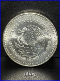 1987 Mo Edge Lettering Silver 1 oz Libertad Onza Mexico Coin