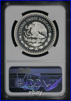 1987-Mo Mexico Silver Lettered Edge Libertad 1 Onza NGC PF-69 UC Aztec Label