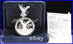 1987 One Ounce. 999 Pure Proof Silver Mexico Libertad With Original Case and COA