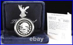 1987 One Ounce. 999 Pure Proof Silver Mexico Libertad With Original Case and COA