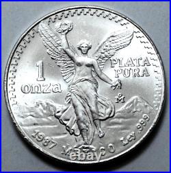 1987 UNC 1 Oz 999 Fine SILVER MEXICO Libertad Pura Plata UNC Coin Round