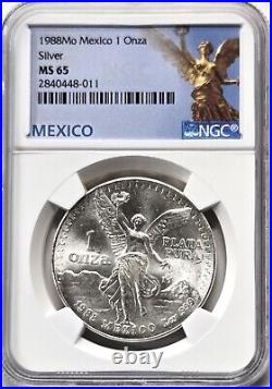 1988 Mexico Libertad Uncirculated 1 oz. Silver NGC MS65