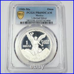 1988 Mo PCGS PR69 DCAM MEXICO 1 oz Silver Libertad Onza #45520A