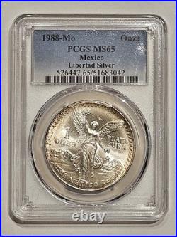 1988 Onza PCGS MS65 Mexico 1 oz Silver Libertad Reverse Toner