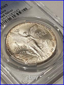 1988 Onza PCGS MS65 Mexico 1 oz Silver Libertad Reverse Toner