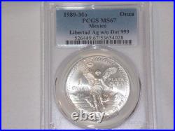 1989-MO PCGS MS67 Oz. 999 SILVER LIBERTAD Without Dot in Fineness