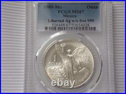 1989-MO PCGS MS67 Oz. 999 SILVER LIBERTAD Without Dot in Fineness