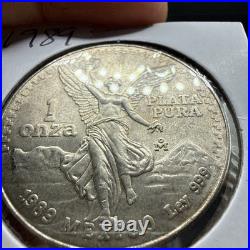 1989 Mo MEXICO Silver 1 oz BU UNC Libertad Onza Coin