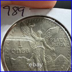 1989 Mo MEXICO Silver 1 oz BU UNC Libertad Onza Coin