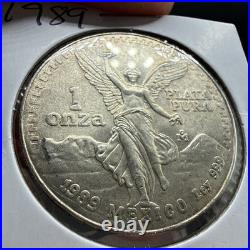 1989 Mo MEXICO Silver 1 oz BU UNC Libertad Onza Coin