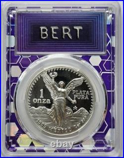 1989-Mo Proof Mexico Libertad Onza witho Dot PCGS PR68DCAM Trader Bea Purple Bert